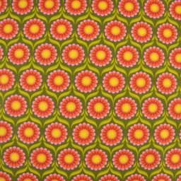 Tissu coton Jolijoli motif fleurs fond vert - OEKO TEX