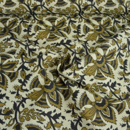 Tissu Indien Block Print Anegundi fond lin