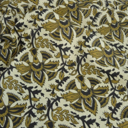 Tissu Indien Block Print Anegundi fond lin