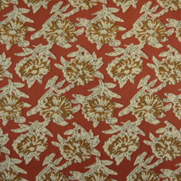 Tissu Indien Block Print Balii fond terracotta