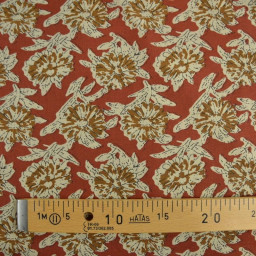 Tissu Indien Block Print Balii fond terracotta