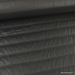 Tissu Matelassé rayures pour doudoune Noir
