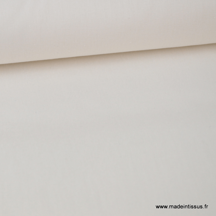 tissu Popeline coton oeko tex uni écru