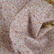 Voile de coton BIO motif fleurs bordeaux et camel -  oeko tex