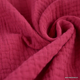 1 coupon de 60 cm de Tissu Double gaze coton Coloris Pourpre - OEKO TEX