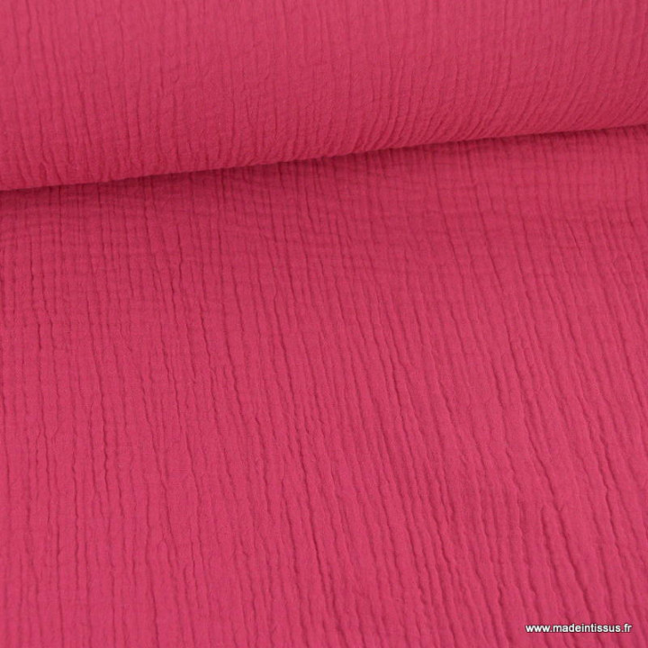 Tissu Double gaze coton Coloris Pourpre - oeko tex