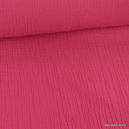 Tissu Double gaze coton Coloris Pourpre - oeko tex