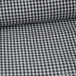Tissu vichy petits carreaux coton NOIR  .x1m