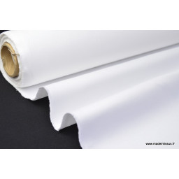 Tissu Sergé lourd coton BLANC  300gr/m² pour vêtement de travail