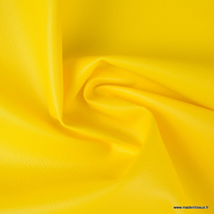 Tissu Simili cuir ameublement rigide Jaune