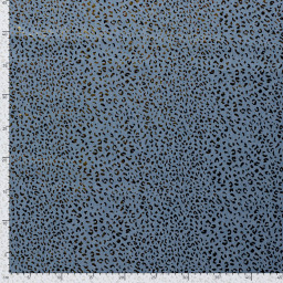 Tissu Jean fin motif Léopard doré fond bleu