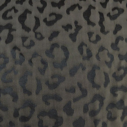 Tissu viscose jacquard motif léopard chocolat