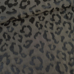 Tissu viscose jacquard motif léopard chocolat