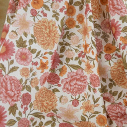 Tissu popeline de viscose Elisabeth - motif fleurs Prune