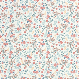 1 coupon de 75cm -  Tissu maillot de bain motif fleurs fond blanc cassé - OEKO TEX