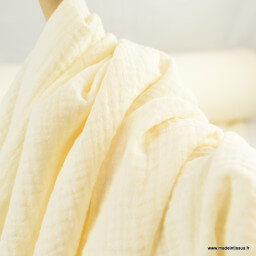 Double gaze de coton Bio uni Ecru -  oeko tex