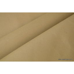 Tissu gabardine imperméable polyester coton sable x50cm