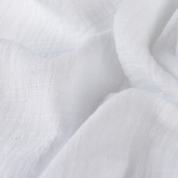 1 coupon de 85cm -  Double gaze Slub effet lin coloris Blanc - OEKO TEX
