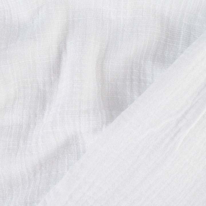 Double gaze Slub effet lin coloris Blanc - oeko tex