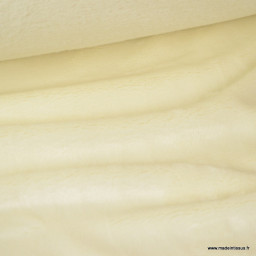 Tissu doudou ultra doux, lourd, écru