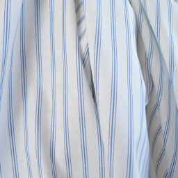 1 coupon de 85cm -  Tissu Regence en coton motif rayures bleues fond blanc - OEKO TEX