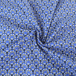 1 coupon de 32cm -  Tissu coton Gaudi écailles Bleu encre - OEKO TEX