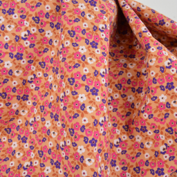 Tissu cretonne coton Thalie fleurs skin et violet - OEKO TEX
