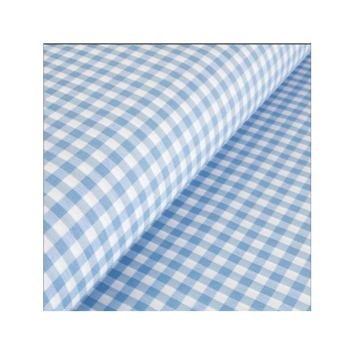 Tissu vichy carreaux 5mm Bleu celeste - OEKO TEX