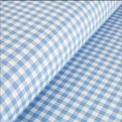 Tissu vichy carreaux 5mm Bleu celeste - OEKO TEX