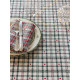Tissu jacquard coton Villards – Carreaux verts et petits cœurs rouges