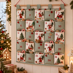 Tissu cretonne coton de Noël Hohoho motif Père Noël - Okeo tex