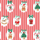 Tissu cretonne coton Sweetie rayures rouges et motifs de Noël - Okeo tex