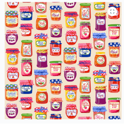 Tissu coton Enduit Confitures motifs pots de confiture