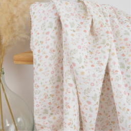 Tissu double gaze coton Calista – Petites fleurs roses