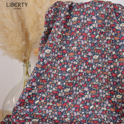 Tissu Liberty Tana Lawn - Petal and Daisy - Charbon