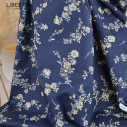 Tissu Liberty Tana Lawn - Elizabeth Sketch - Bleu marine
