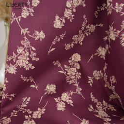 Tissu Liberty Tana Lawn - Elizabeth Sketch - Bordeaux