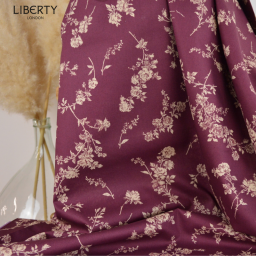 Tissu Liberty Tana Lawn - Elizabeth Sketch - Bordeaux