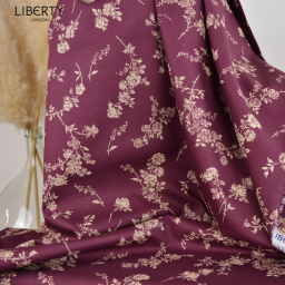 Tissu Liberty Tana Lawn - Elizabeth Sketch - Bordeaux
