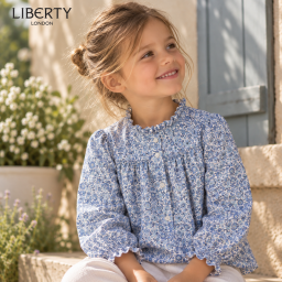 Tissu Liberty Tana Lawn - Ruth Marina Bleu