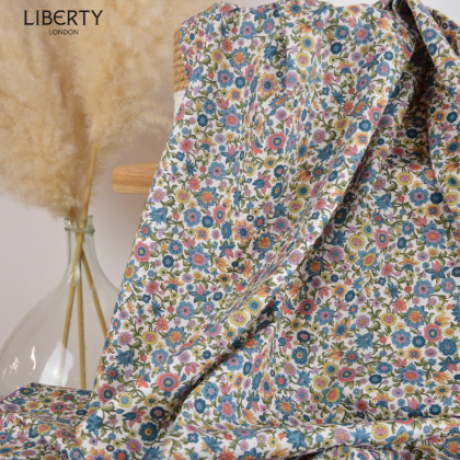 Tissu Liberty Tana Lawn - Ruth Marina Bleu et Kaki