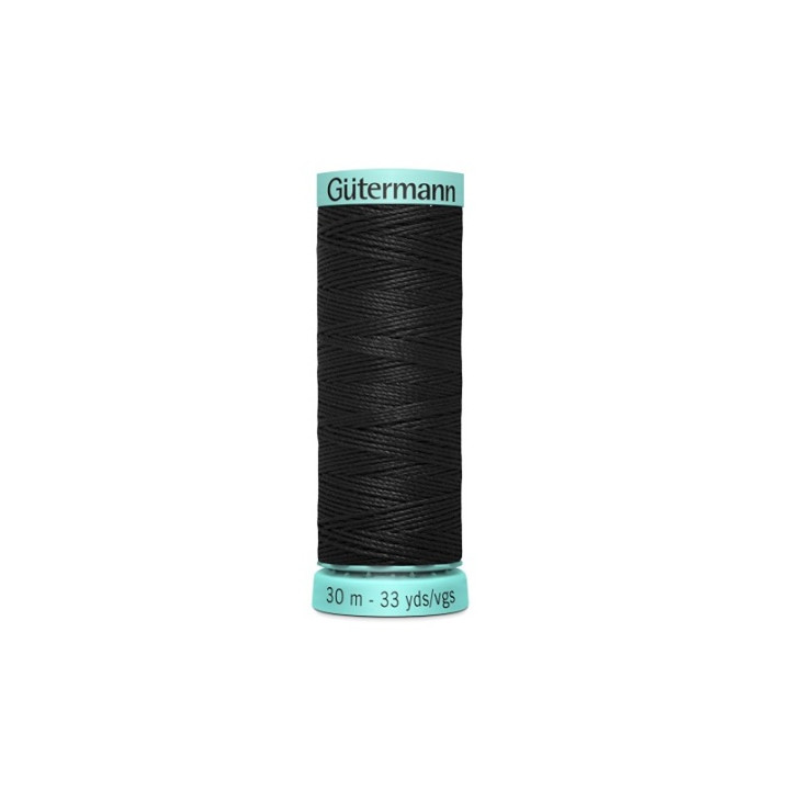 Cordonnet Fil de soie Gütermann 100 % soie – 30 m – Noir
