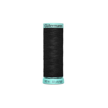 Cordonnet Fil de soie Gütermann 100 % soie – 30 m – Noir