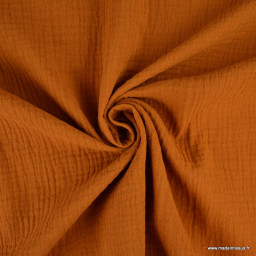 Tissu Double gaze coton Coloris Ecureuil - OEKO TEX