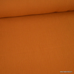 Tissu Double gaze coton Coloris Ecureuil - OEKO TEX