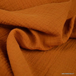 Tissu Double gaze coton Coloris Ecureuil - OEKO TEX