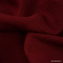 Tissu Double gaze coton Coloris Bordeaux - OEKO TEX