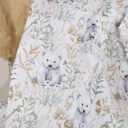 Tissu cretonne coton Friquette motif ours et feuillage – OEKO TEX