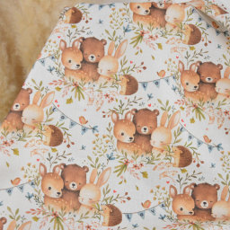 Tissu cretonne coton Noara motif animaux de la foret – OEKO TEX