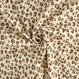 Tissu Double gaze Karli motif léopard doré - oeko tex